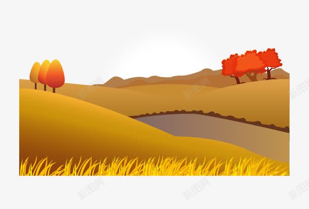 田野png免抠素材_88icon https://88icon.com 手绘树木 手绘田野 田野 野外