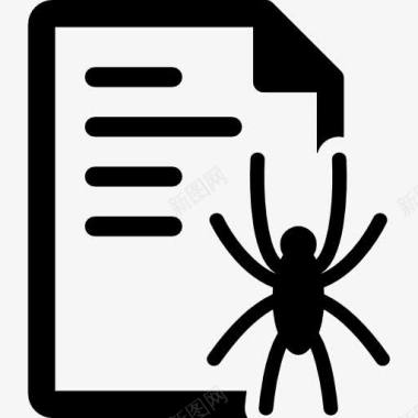 生物学文本文件与蜘蛛图标图标