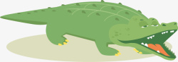 张嘴的绿色卡通鳄鱼素材
