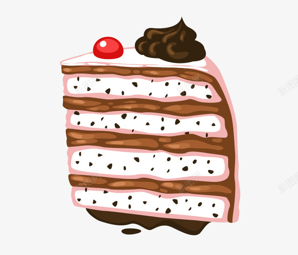 卡通手绘多层三角蛋糕png免抠素材_88icon https://88icon.com 三角蛋糕 卡通蛋糕 多层蛋糕 巧克力蛋糕 手绘蛋糕