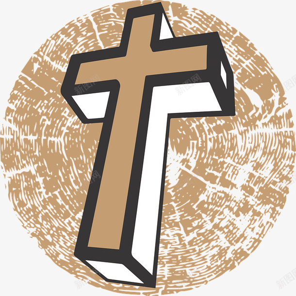 立体十字架png免抠素材_88icon https://88icon.com PNG图形 十字架 棕色 立体 装饰