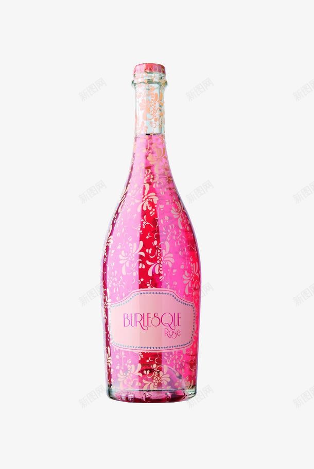 一瓶饮料png免抠素材_88icon https://88icon.com 玻璃瓶 粉色 饮料