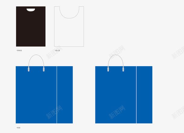 手提袋背心袋png免抠素材_88icon https://88icon.com 手提袋 结构图 背心袋 蓝色