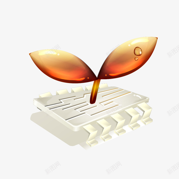 发芽的小叶子png免抠素材_88icon https://88icon.com 发芽 叶子 白色 透明