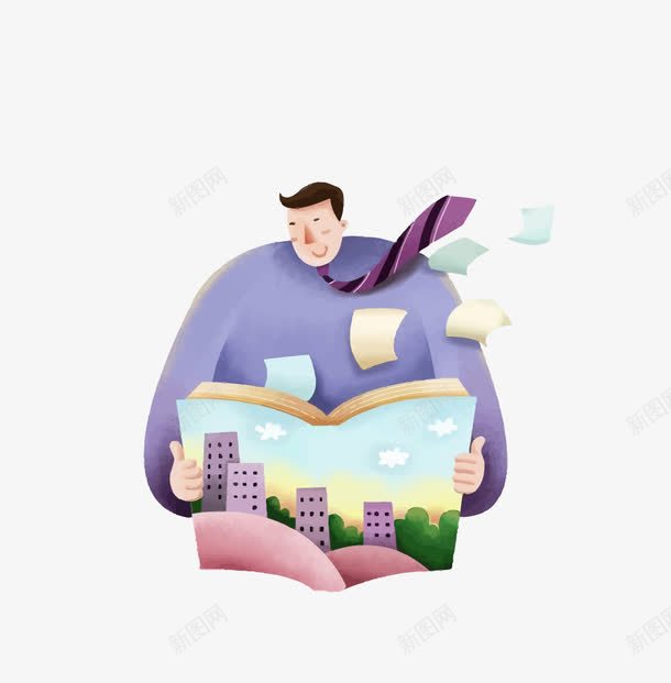 卡通人物读书矢量图ai免抠素材_88icon https://88icon.com 卡通人物 商务 读书 矢量图