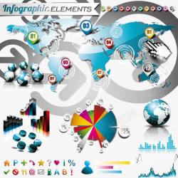 标记地球数据信息图图标高清图片