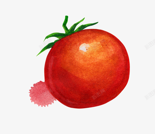 彩绘西红柿png免抠素材_88icon https://88icon.com 矢量装饰 红色 蔬菜 装饰 西红柿