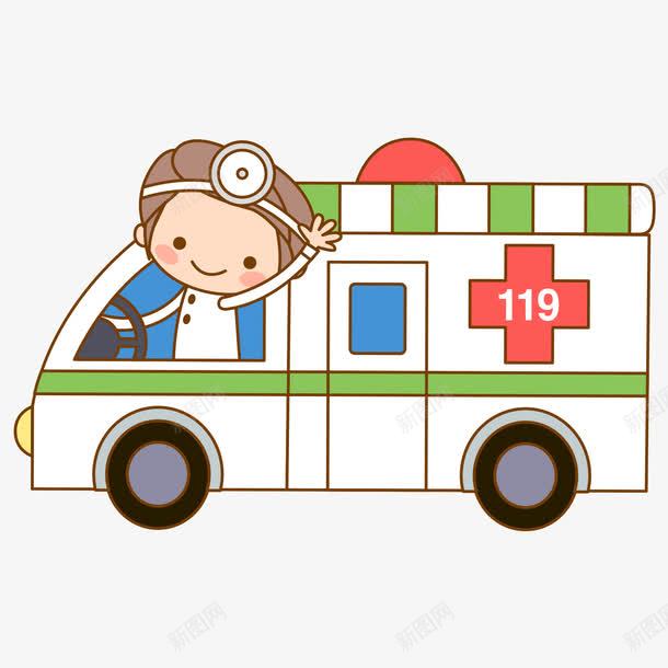 救护车png免抠素材_88icon https://88icon.com 卡通 可爱 救护车