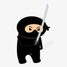忍者杀手刀黑色的ninjaicons图标图标