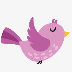 紫色尾巴紫色创意小鸟元素矢量图高清图片