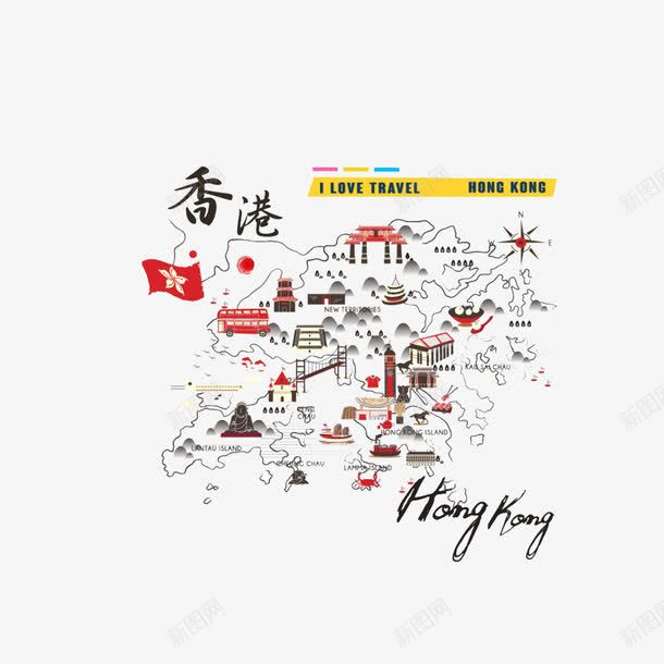 香港手绘地图png免抠素材_88icon https://88icon.com 中华人民共和国香港特别行政区 中国 中国香港 地图 插花 水墨 香港