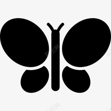 蝴蝶的黑色形状图标图标