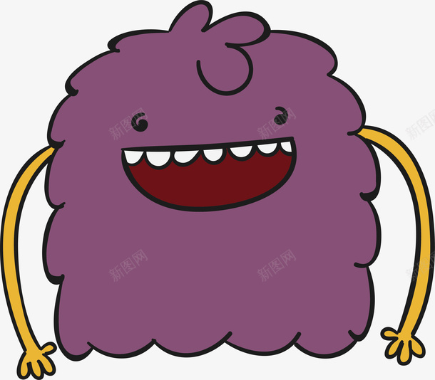可爱紫色小怪物矢量图ai免抠素材_88icon https://88icon.com 创意 动物 卡通小动物 可爱 小动物 怪兽 毛球小动物 紫色小怪物 表情 矢量图