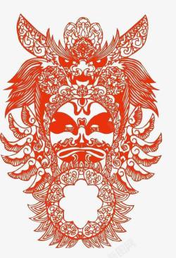中国风传统艺术京剧脸谱剪纸素材