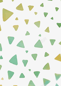 水彩绘绿色三角素材