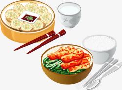 餐饮美食蒸饺米饭素材