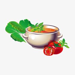 西红柿和菜叶素材