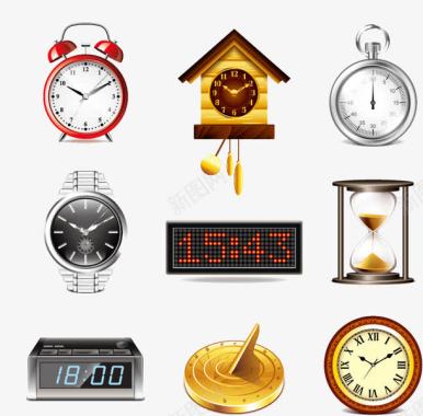 9款精美时钟与计时图标图标