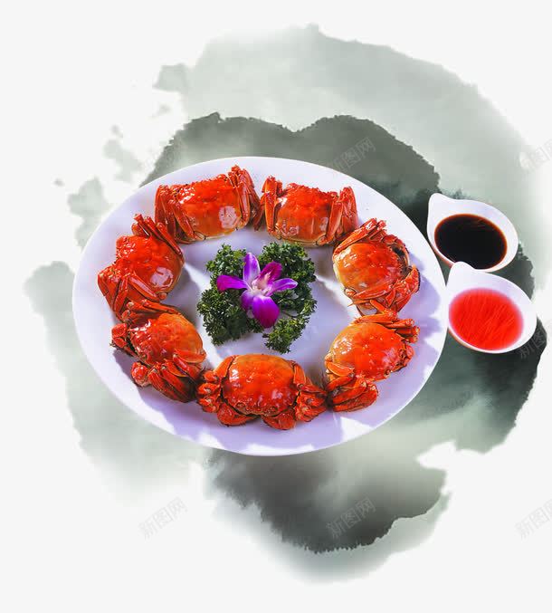 中国风水墨大闸蟹png免抠素材_88icon https://88icon.com 中国风 大闸蟹 水墨