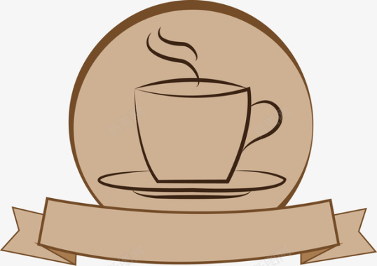 简约手绘咖啡LOGO图标图标