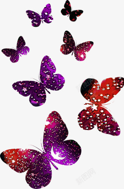 抽象彩色蝴蝶图案矢量图素材
