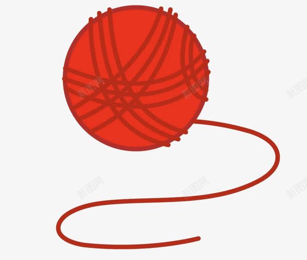 红色的毛线球png免抠素材_88icon https://88icon.com 手绘 毛线球 红色
