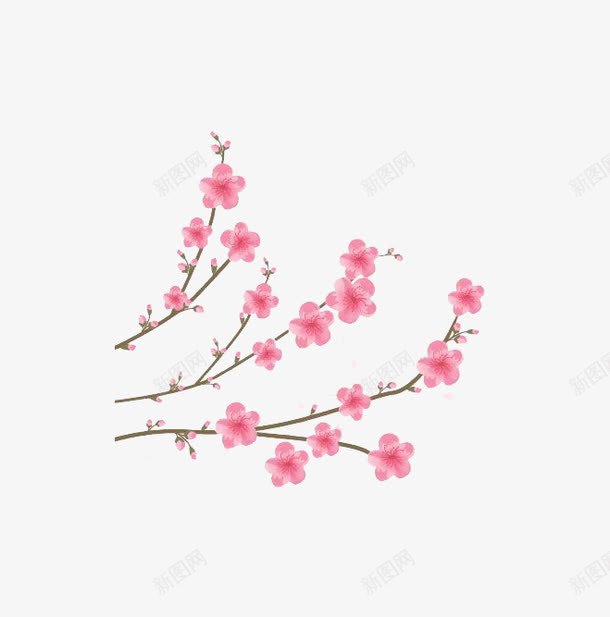 手绘桃花png免抠素材_88icon https://88icon.com 手绘画 桃花 矢量装饰 装饰 鲜花