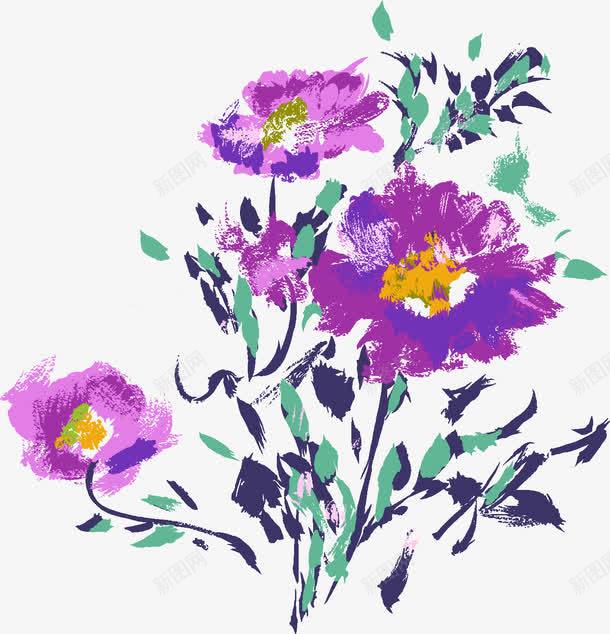 手绘紫色花卉时尚海报png免抠素材_88icon https://88icon.com 时尚 海报 紫色 花卉