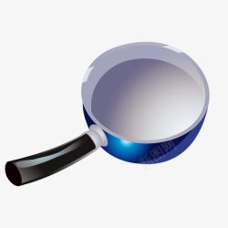 蓝色平底锅设计蓝色质感铁锅平底锅高清图片