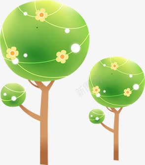 绿色花朵缠绕树木png免抠素材_88icon https://88icon.com 树木 绿色 缠绕 花朵