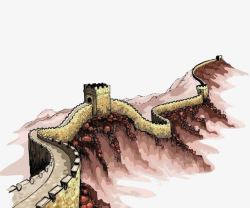 水墨长城素材