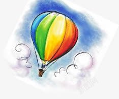 手绘彩色卡通氢气球漫画素材