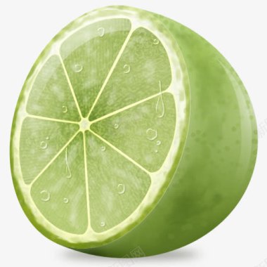 可口美味的绿色橙子图标图标