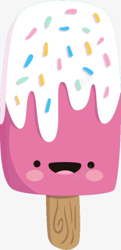 粉色可爱卡通冰淇淋素材