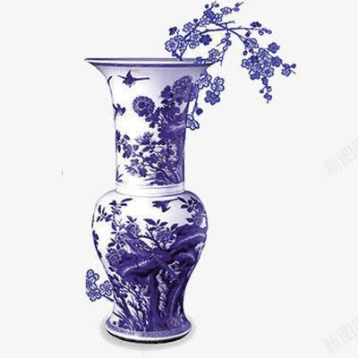 青花瓷器png免抠素材_88icon https://88icon.com 白色瓶 花瓶 蓝色花