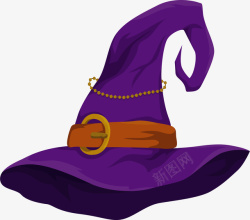 紫色万圣节的女巫帽矢量图素材