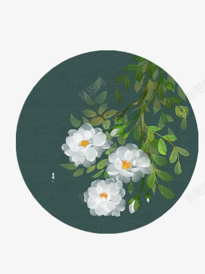 蔷薇花朵png免抠素材_88icon https://88icon.com 中国风插画 中国风装饰画 树叶 植物