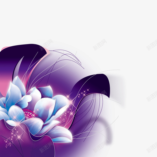 发光鲜花png免抠素材_88icon https://88icon.com 发光鲜花 紫色 花朵 装饰素材 鲜花