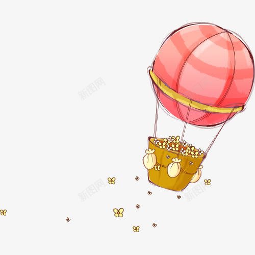 红色卡通热气球png免抠素材_88icon https://88icon.com 卡通气球 热气球 红色卡通热气球 红色热气球