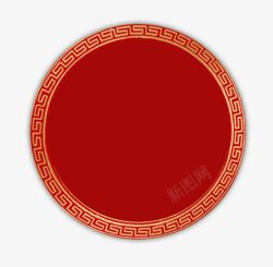 红色复古圆形标牌素材