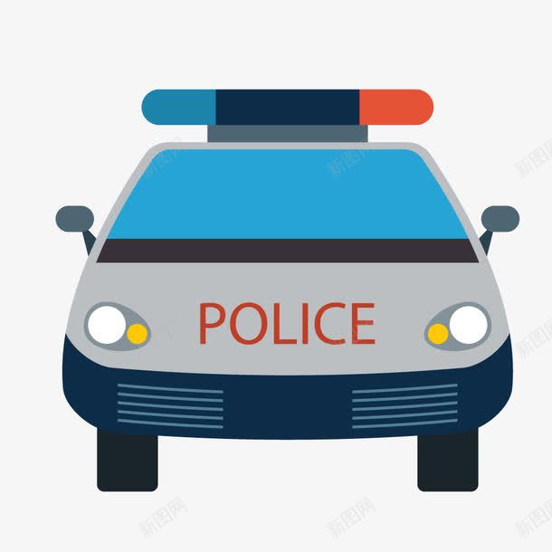 蓝色警车公车警察矢量图ai免抠素材_88icon https://88icon.com 公车 蓝色 警察 警车 矢量图