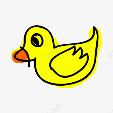 卡通黄鸭卡通手绘鸭子图标logo图标