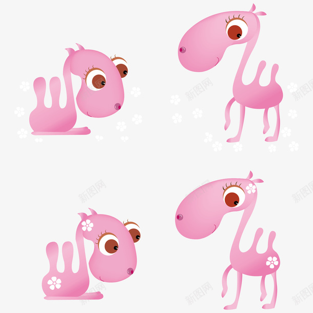可爱卡通粉色骆驼矢量图ai免抠素材_88icon https://88icon.com 动物 卡通 可爱 粉色 骆驼 矢量图