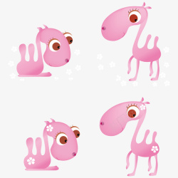 可爱卡通粉色骆驼矢量图素材