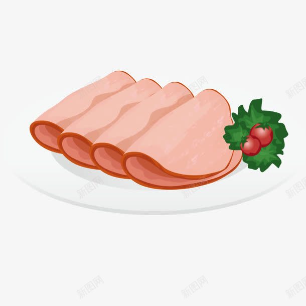 艺术肉片食物矢量图eps免抠素材_88icon https://88icon.com 火腿肉 猪肉 肉卷 肉食 餐饮美食 矢量图