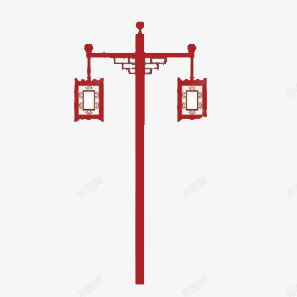 红色路灯psd免抠素材_88icon https://88icon.com 中国风 红色 路灯