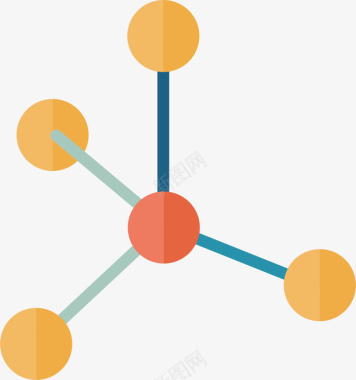 彩色水浪彩色分子标图标图标