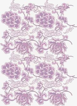 淡紫色中国风花纹素材