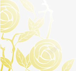 黄色玫瑰背景矢量图素材