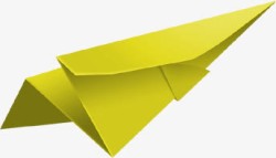 黄色纸飞机海报夏日活动小元素素材